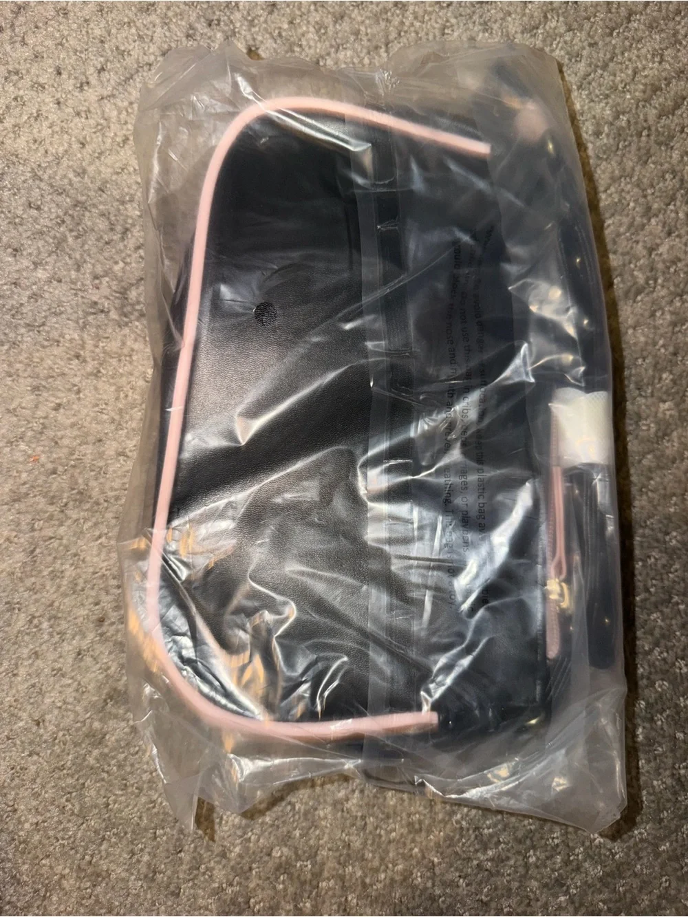 Black and Light Pink Letter S Shoulder Bag with change purse